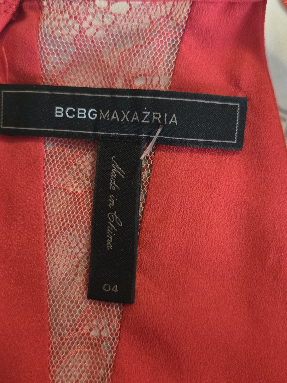 BCBGMaxAzria Bright Red Lace Chemise Dress - Picture 4 of 4